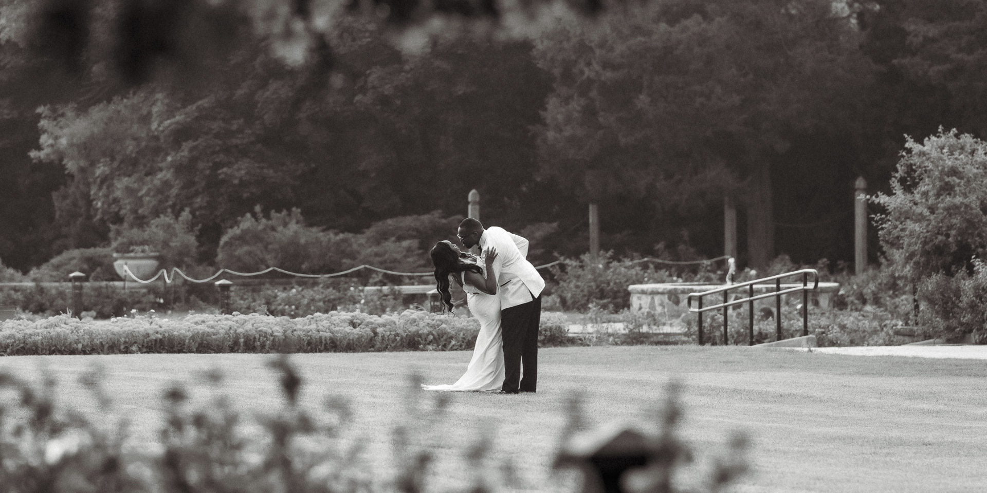 Nestor and Gladys garden wedding dip